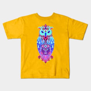 glitch kitsch owl ecopop Kids T-Shirt